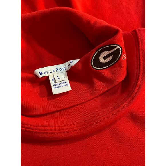 VINTAGE UGA University of Georgia Red Turtleneck Embroidered LARGE Collegiate - Picture 4 of 5